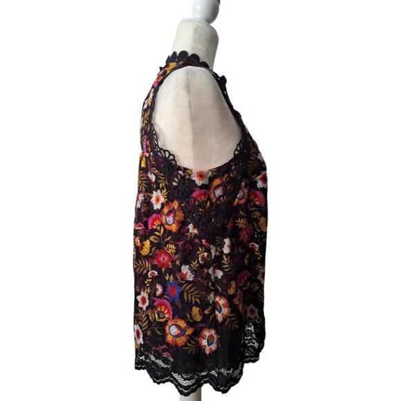 Anthropologie Maeve Kirstie Embroidered Floral Sleeveless Women's Boho Top Sz 4 - Picture 8 of 9